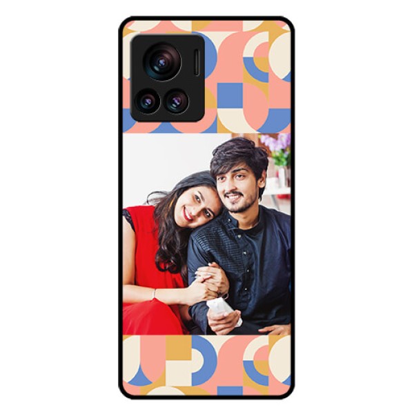Motorola Moto Edge 30 Ultra Custom Glass Phone Case - Semi - Circle Maze Pattern Design