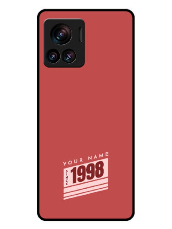 Custom Motorola Moto Edge 30 Ultra Custom Glass Phone Case - Red Custom Year Of Birth Design