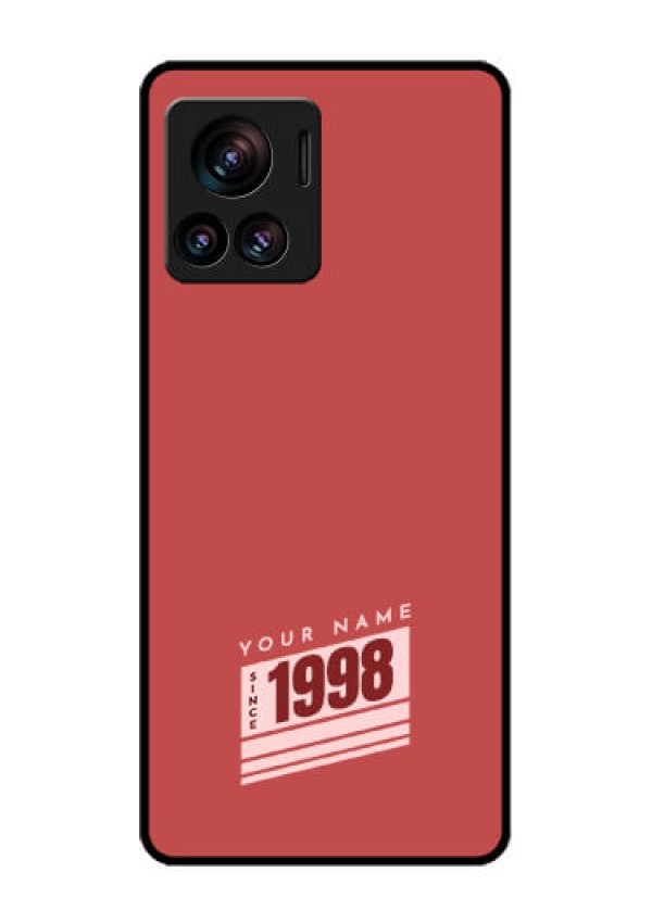 Motorola Moto Edge 30 Ultra Custom Glass Phone Case - Red Custom Year Of Birth Design