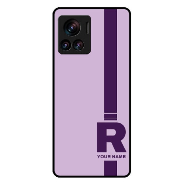 Motorola Moto Edge 30 Ultra Custom Glass Phone Case - Simple Dual Tone Stripe With Name Design Motorola Moto Edge 30 Ultra Custom Glass Phone Case - Simple Dual Tone Stripe With Name Design