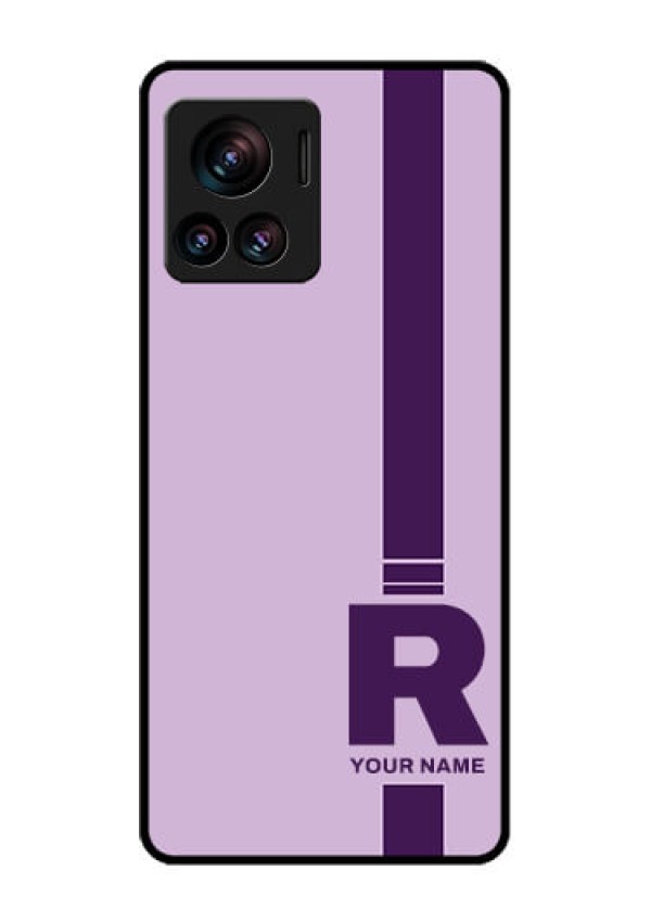 Motorola Moto Edge 30 Ultra Custom Glass Phone Case - Simple Dual Tone Stripe With Name Design