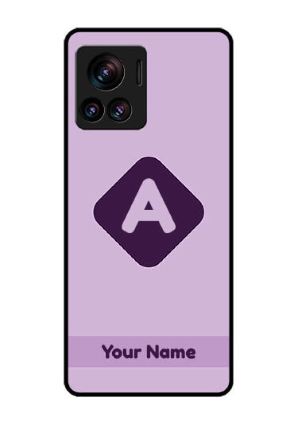 Motorola Moto Edge 30 Ultra Custom Glass Phone Case - Custom Letter In Curved Badge Design