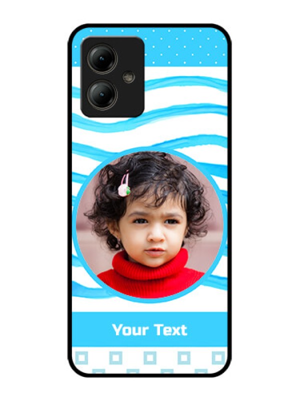 Custom Motorola Moto G14 Custom Glass Phone Case - Simple Blue Case Design