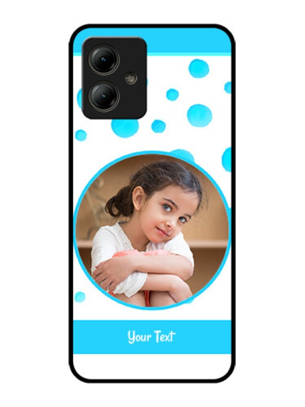 Custom Motorola Moto G14 Custom Glass Phone Case - Blue Bubbles Pattern Design