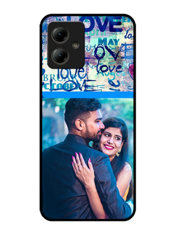 Custom Motorola Moto G14 Custom Glass Phone Case - Colorful Love Design