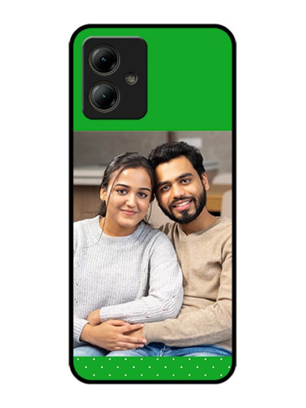 Custom Motorola Moto G14 Custom Glass Phone Case - Green Pattern Design
