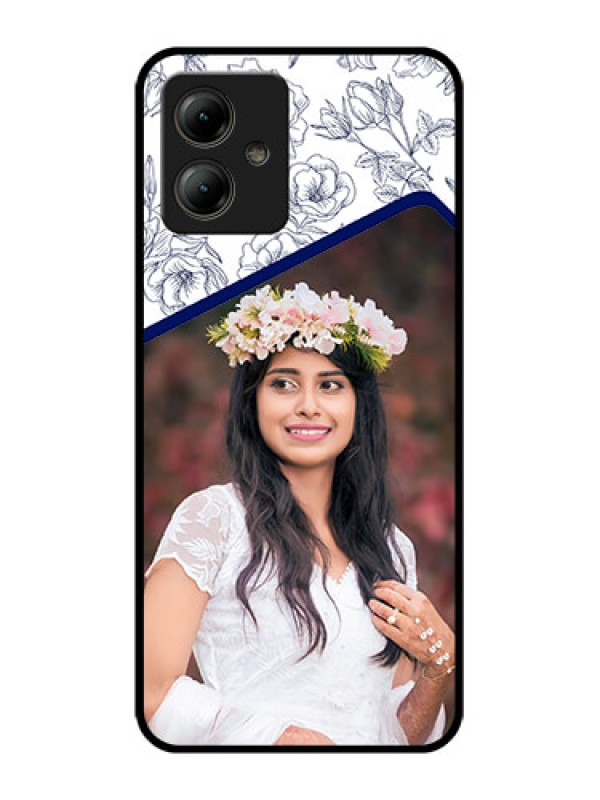 Custom Motorola Moto G14 Custom Glass Phone Case - Classy Floral Design