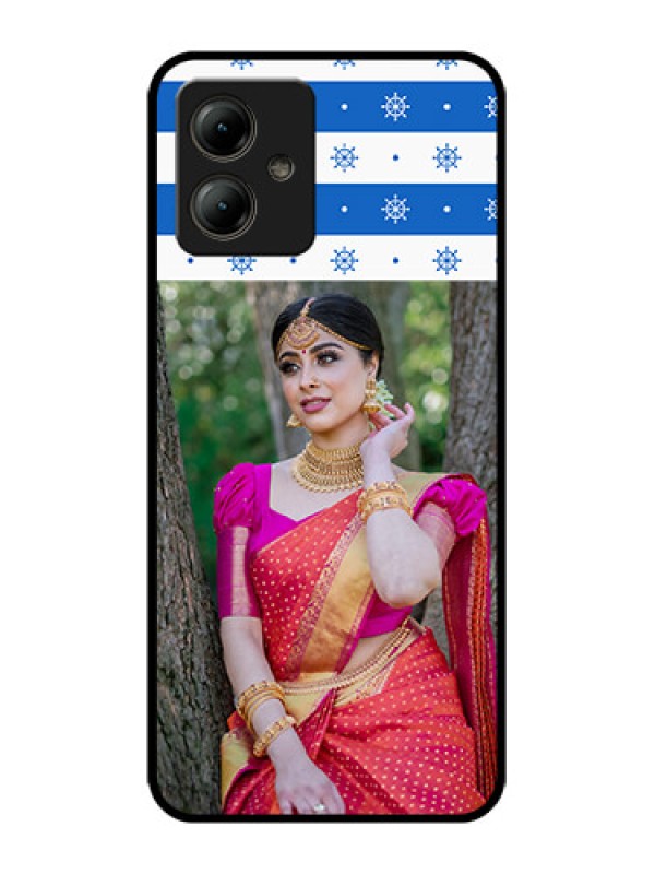 Custom Motorola Moto G14 Custom Glass Phone Case - Snow Pattern Design