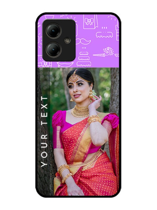 Custom Motorola Moto G14 Custom Glass Phone Case - Birthday Icons Design