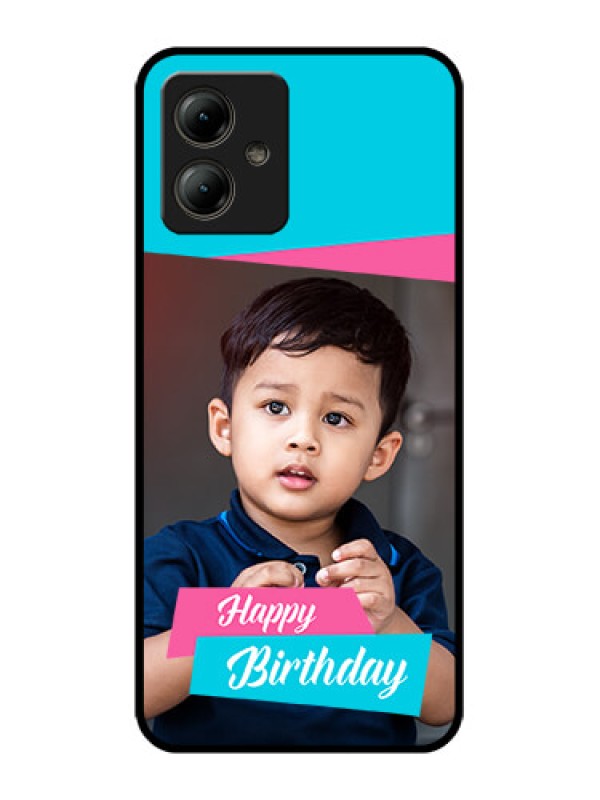 Custom Motorola Moto G14 Custom Glass Phone Case - Image Holder With 2 Color Design