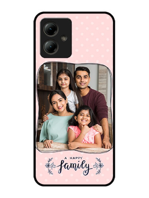 Custom Motorola Moto G14 Custom Glass Phone Case - Family With Dots Design