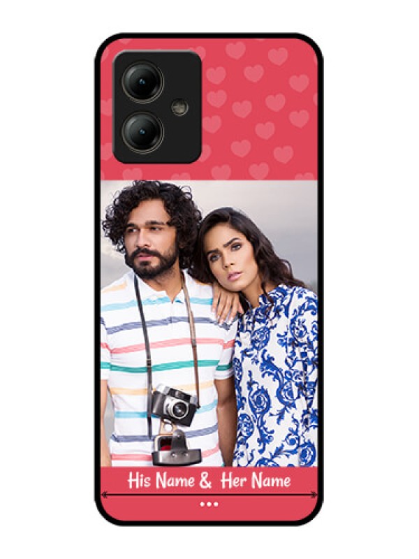 Custom Motorola Moto G14 Custom Glass Phone Case - Simple Love Design