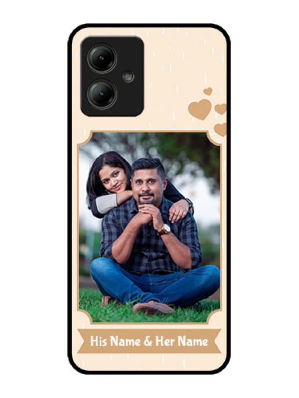 Custom Motorola Moto G14 Custom Glass Phone Case - With Confetti Love Design