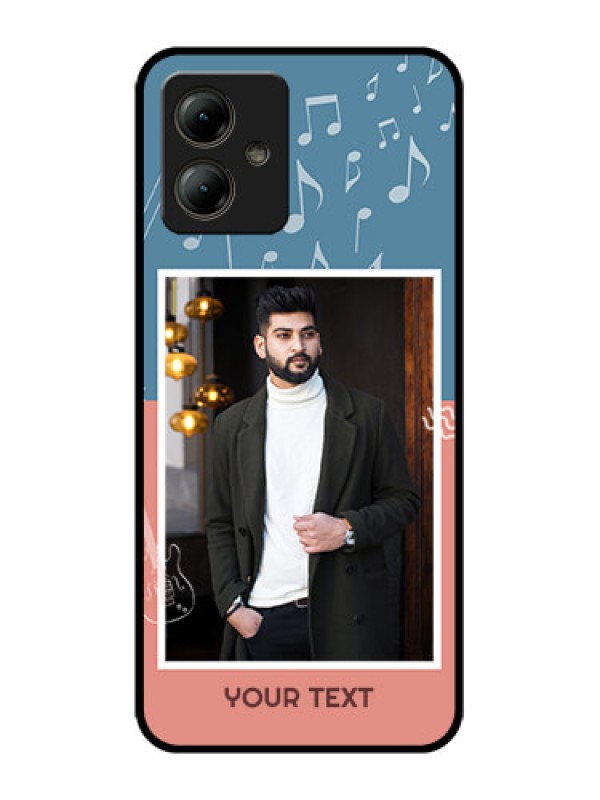 Custom Motorola Moto G14 Custom Glass Phone Case - With Color Musical Note Design