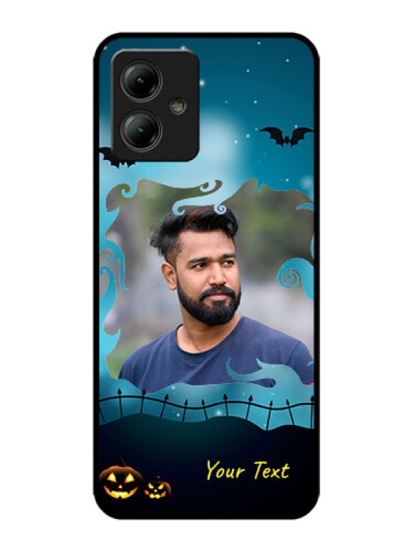 Custom Motorola Moto G14 Custom Glass Phone Case - Halloween Frame Design