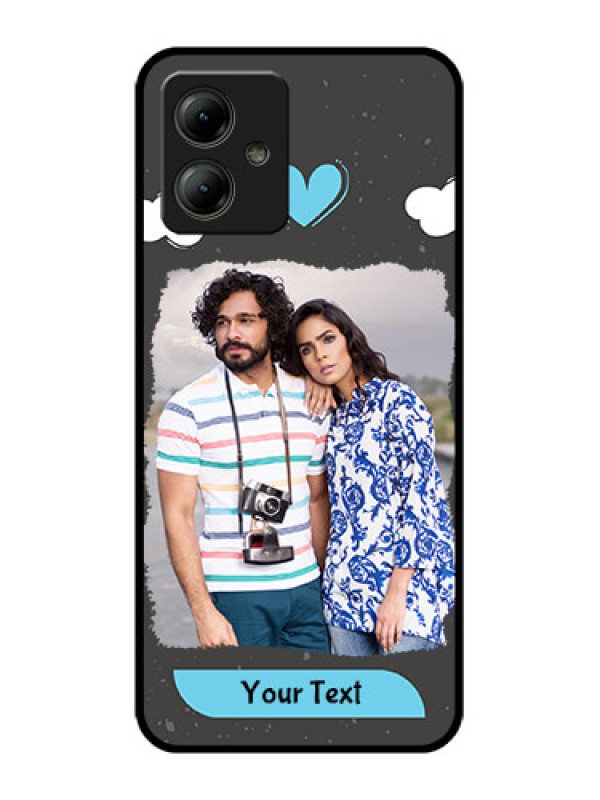 Custom Motorola Moto G14 Custom Glass Phone Case - Splashes With Love Doodles Design