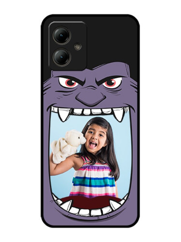 Custom Motorola Moto G14 Custom Glass Phone Case - Angry Monster Design