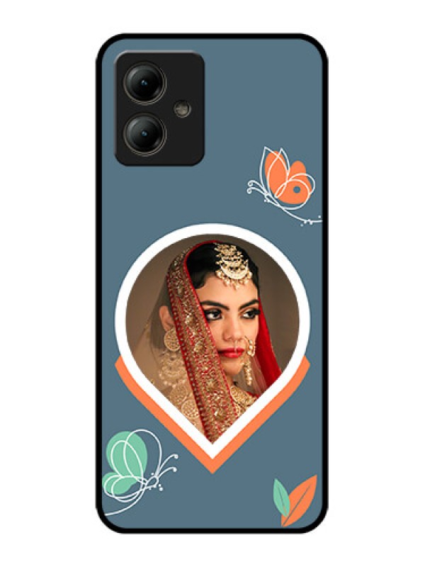 Custom Motorola Moto G14 Custom Glass Phone Case - Droplet Butterflies Design