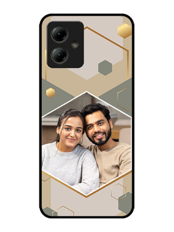 Custom Motorola Moto G14 Custom Glass Phone Case - Stylish Hexagon Pattern Design