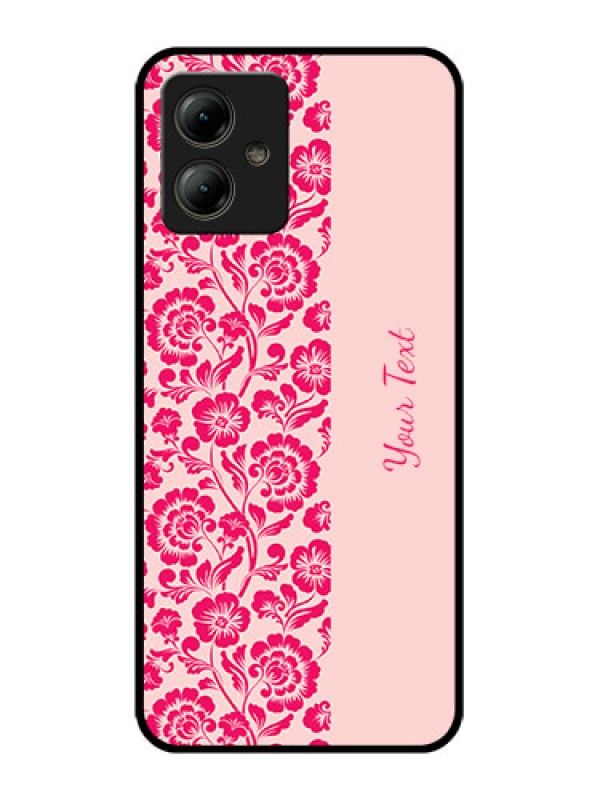Custom Motorola Moto G14 Custom Glass Phone Case - Attractive Floral Pattern Design