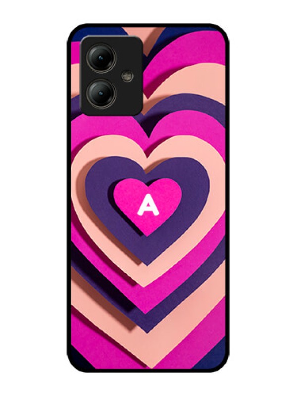 Custom Motorola Moto G14 Custom Glass Phone Case - Cute Heart Pattern Design
