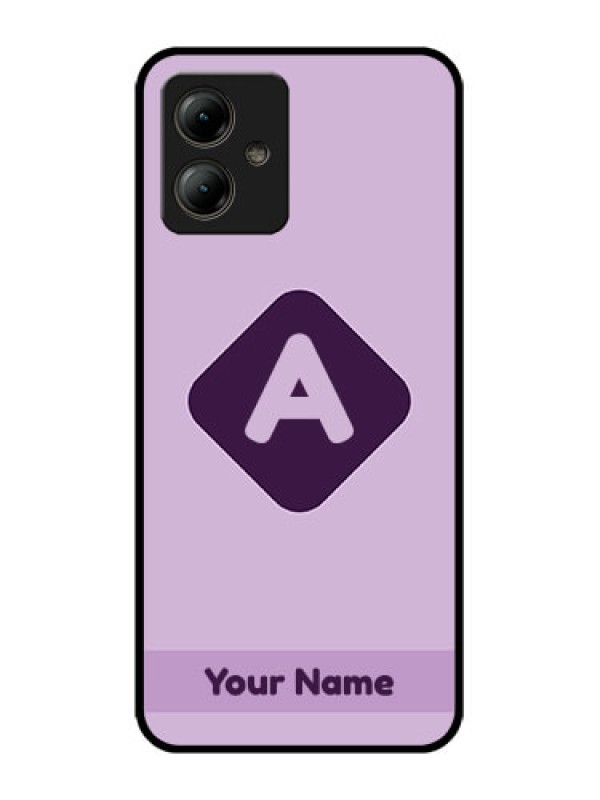 Custom Motorola Moto G14 Custom Glass Phone Case - Custom Letter In Curved Badge Design