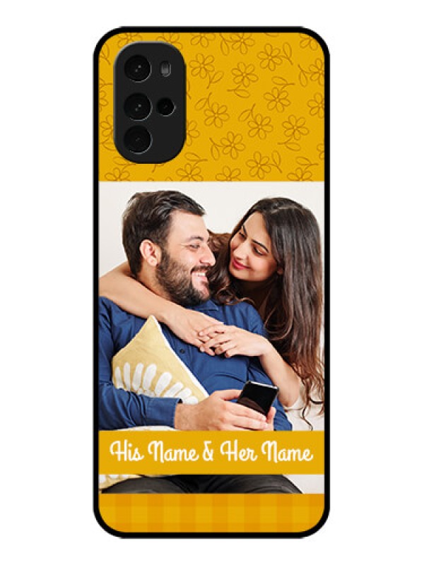 Custom Motorola Moto G22 Custom Glass Phone Case - Yellow Floral Design