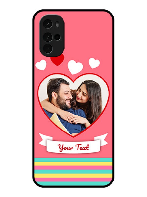 Custom Motorola Moto G22 Custom Glass Phone Case - Love Shapes Doodle Design