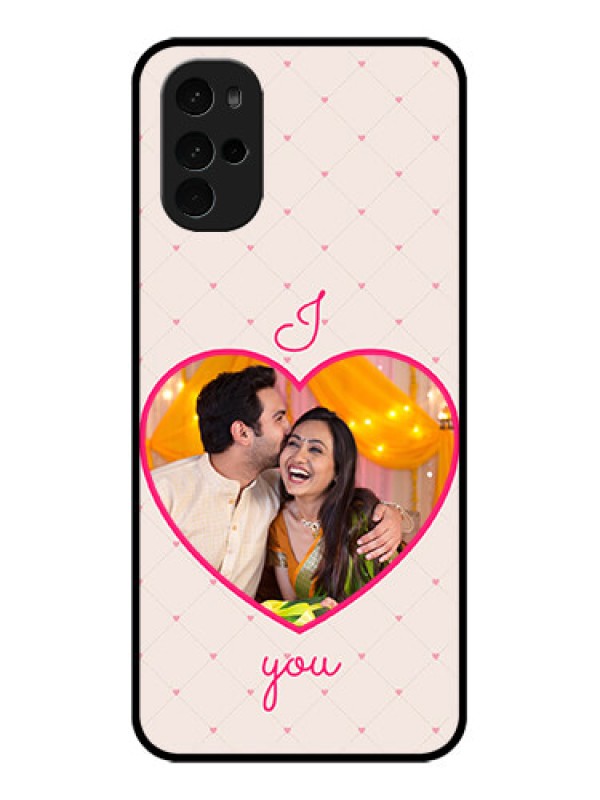 Custom Motorola Moto G22 Custom Glass Phone Case - Heart Shape Design