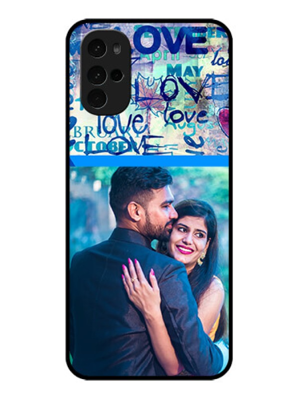 Custom Motorola Moto G22 Custom Glass Phone Case - Colorful Love Design