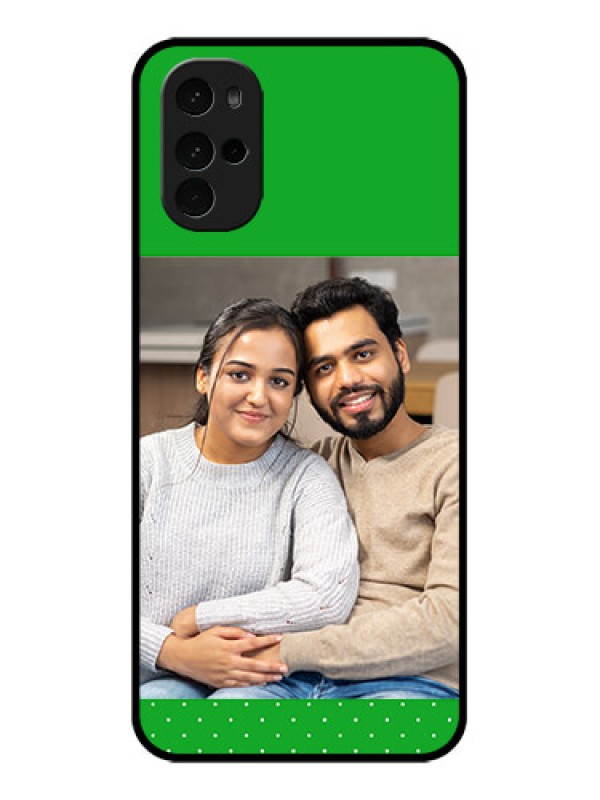 Custom Motorola Moto G22 Custom Glass Phone Case - Green Pattern Design