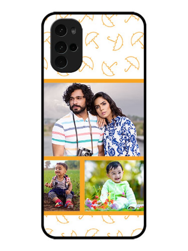 Custom Motorola Moto G22 Custom Glass Phone Case - Yellow Pattern Design