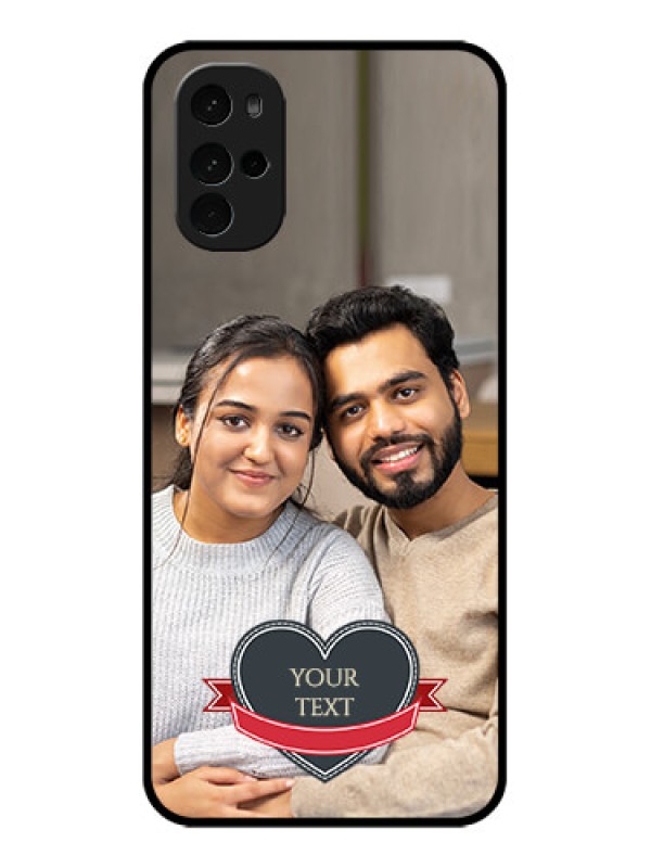 Custom Motorola Moto G22 Custom Glass Phone Case - Just Married Couple Design