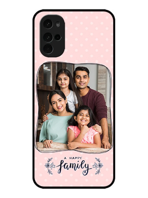 Custom Motorola Moto G22 Custom Glass Phone Case - Family With Dots Design