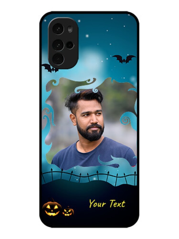 Custom Motorola Moto G22 Custom Glass Phone Case - Halloween Frame Design