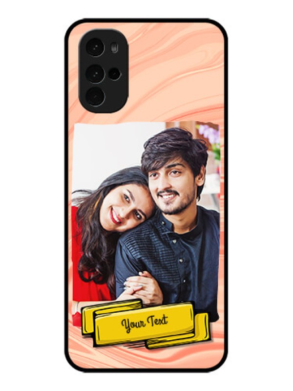 Custom Motorola Moto G22 Custom Glass Phone Case - Marble Texture Design