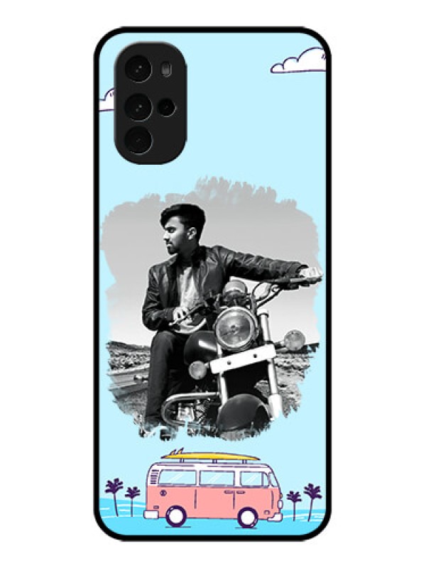 Custom Motorola Moto G22 Custom Glass Phone Case - Travel & Adventure Design