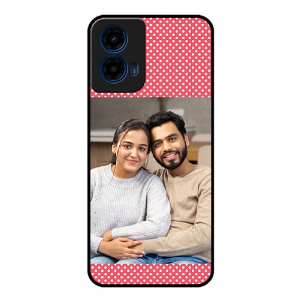 Moto G45 5G Custom Glass Phone Case - White Dotted Design