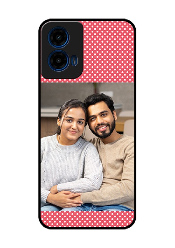Moto G45 5G Custom Glass Phone Case - White Dotted Design