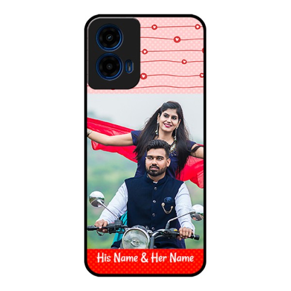Moto G45 5G Custom Glass Phone Case - Red Pattern Case Design