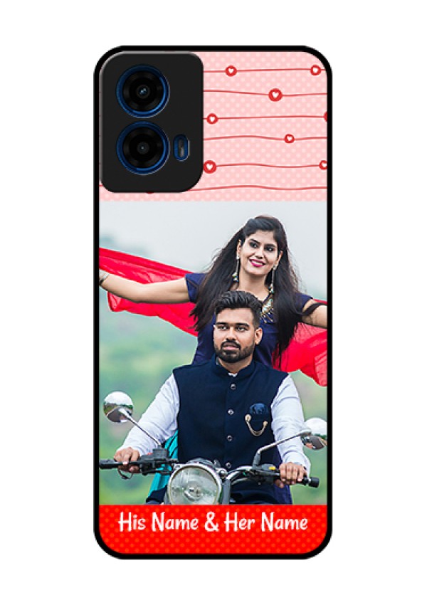 Moto G45 5G Custom Glass Phone Case - Red Pattern Case Design