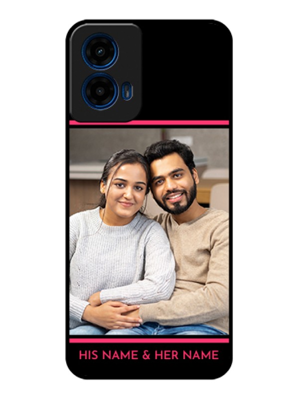 Custom Moto G45 5G Custom Glass Phone Case - With Add Text Design