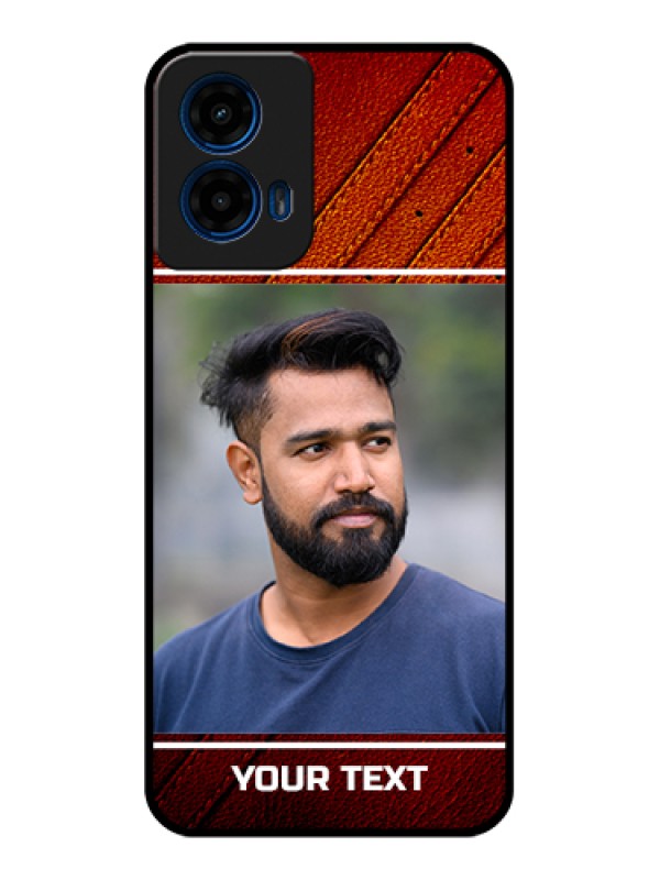 Custom Moto G45 5G Custom Glass Phone Case - Leather Phone Case Design