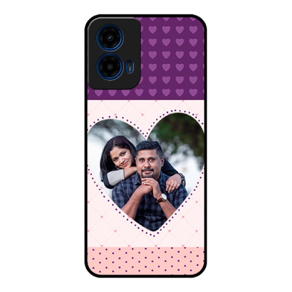Moto G45 5G Custom Glass Phone Case - Violet Love Dots Design