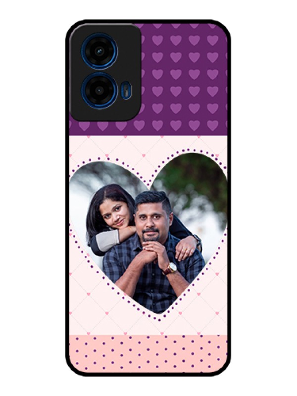 Custom Moto G45 5G Custom Glass Phone Case - Violet Love Dots Design