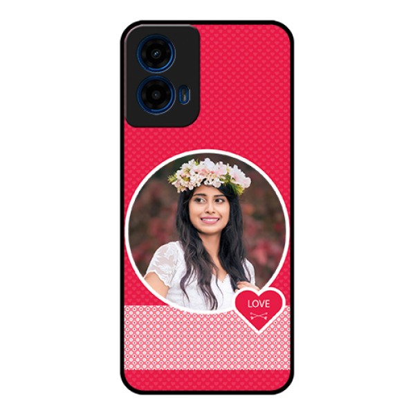 Moto G45 5G Custom Glass Phone Case - Pink Color Pattern Design Moto G45 5G Custom Glass Phone Case - Pink Color Pattern Design