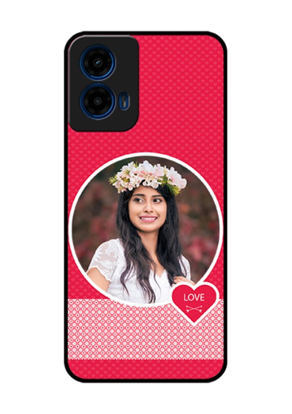 Moto G45 5G Custom Glass Phone Case - Pink Color Pattern Design