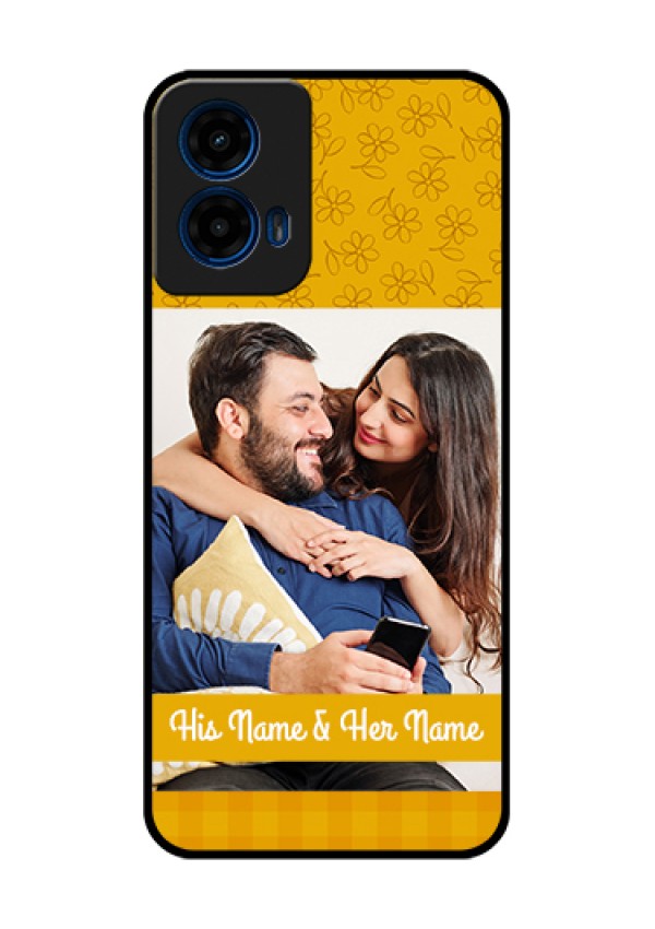 Moto G45 5G Custom Glass Phone Case - Yellow Floral Design