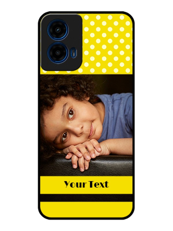 Custom Moto G45 5G Custom Glass Phone Case - Bright Yellow Case Design