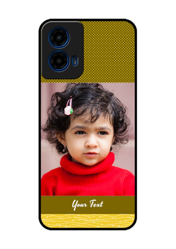 Moto G45 5G Custom Glass Phone Case - Simple Green Color Design